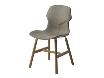 STEREO WOOD IMBOTTITA FRONTE/RETRO - Upholstered leather chair with removable cover by Casamania & Horm - view 2